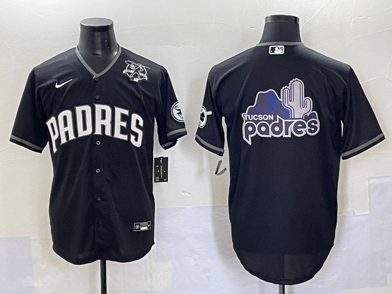 Men 2025 San Diego Padres Blank Black Game Nike MLB Jersey style 7036